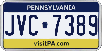 PA license plate JVC7389
