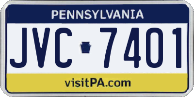 PA license plate JVC7401