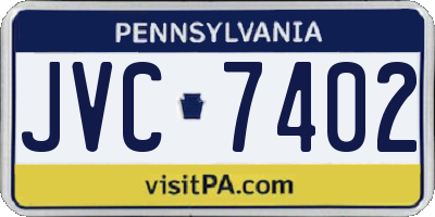 PA license plate JVC7402