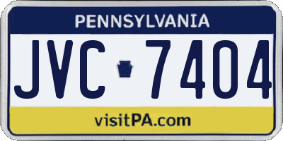 PA license plate JVC7404