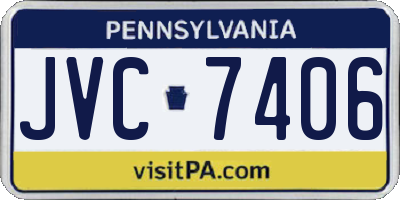 PA license plate JVC7406