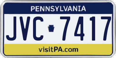PA license plate JVC7417