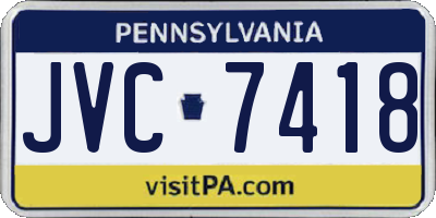 PA license plate JVC7418