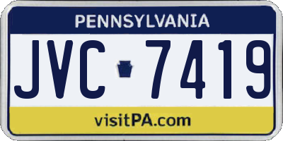 PA license plate JVC7419
