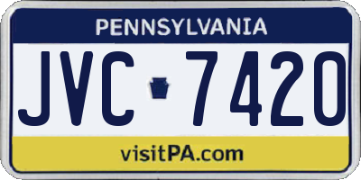 PA license plate JVC7420