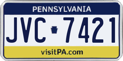 PA license plate JVC7421