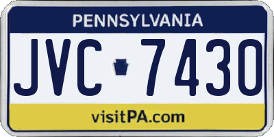 PA license plate JVC7430