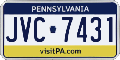 PA license plate JVC7431