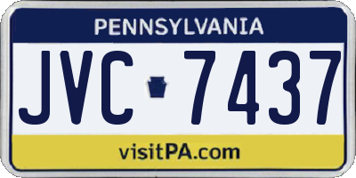 PA license plate JVC7437