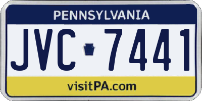 PA license plate JVC7441