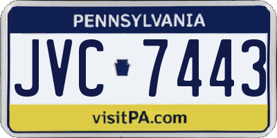 PA license plate JVC7443