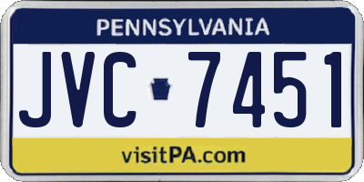 PA license plate JVC7451