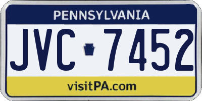 PA license plate JVC7452