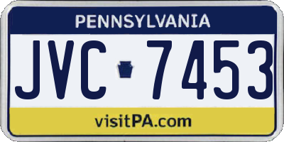 PA license plate JVC7453
