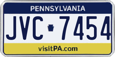 PA license plate JVC7454