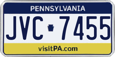 PA license plate JVC7455