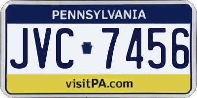 PA license plate JVC7456
