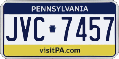 PA license plate JVC7457