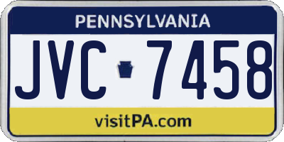PA license plate JVC7458