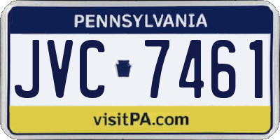 PA license plate JVC7461