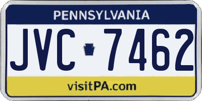 PA license plate JVC7462