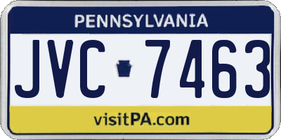 PA license plate JVC7463