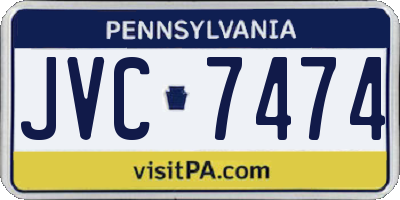 PA license plate JVC7474