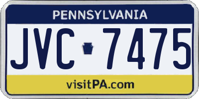 PA license plate JVC7475