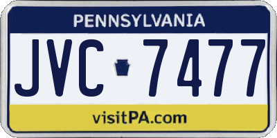 PA license plate JVC7477
