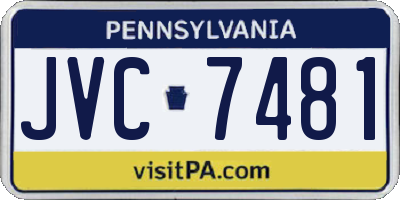 PA license plate JVC7481