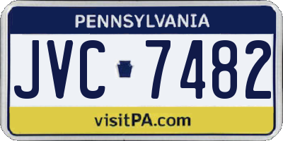 PA license plate JVC7482