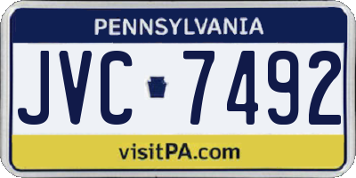 PA license plate JVC7492