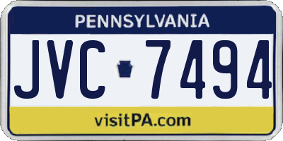 PA license plate JVC7494