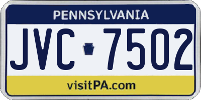 PA license plate JVC7502