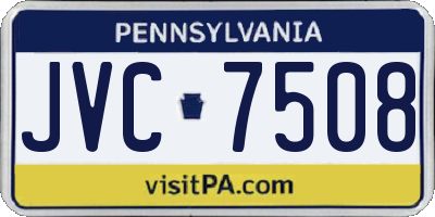 PA license plate JVC7508