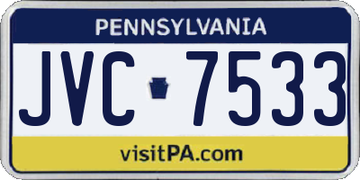 PA license plate JVC7533
