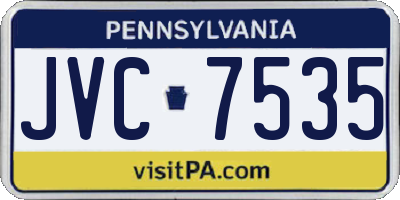 PA license plate JVC7535