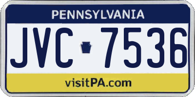 PA license plate JVC7536