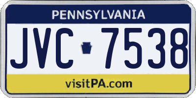 PA license plate JVC7538