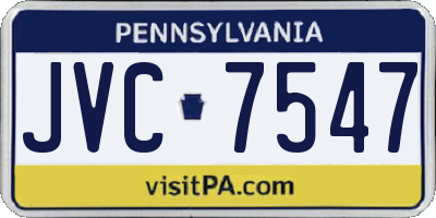 PA license plate JVC7547