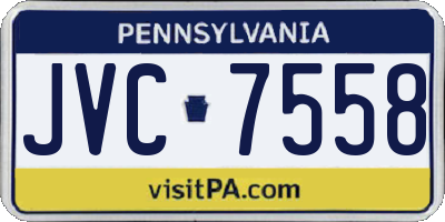PA license plate JVC7558