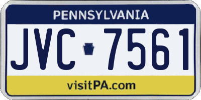 PA license plate JVC7561