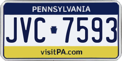 PA license plate JVC7593