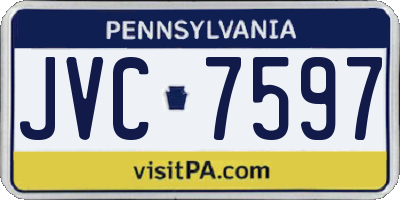 PA license plate JVC7597