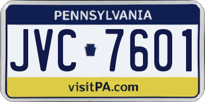 PA license plate JVC7601