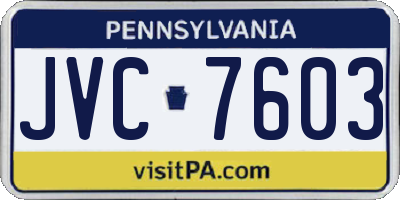 PA license plate JVC7603