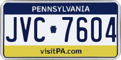 PA license plate JVC7604
