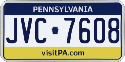 PA license plate JVC7608