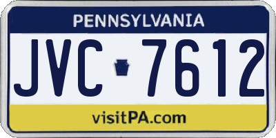 PA license plate JVC7612