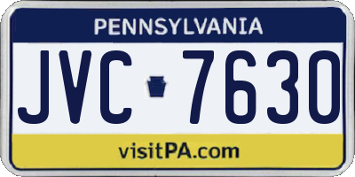 PA license plate JVC7630